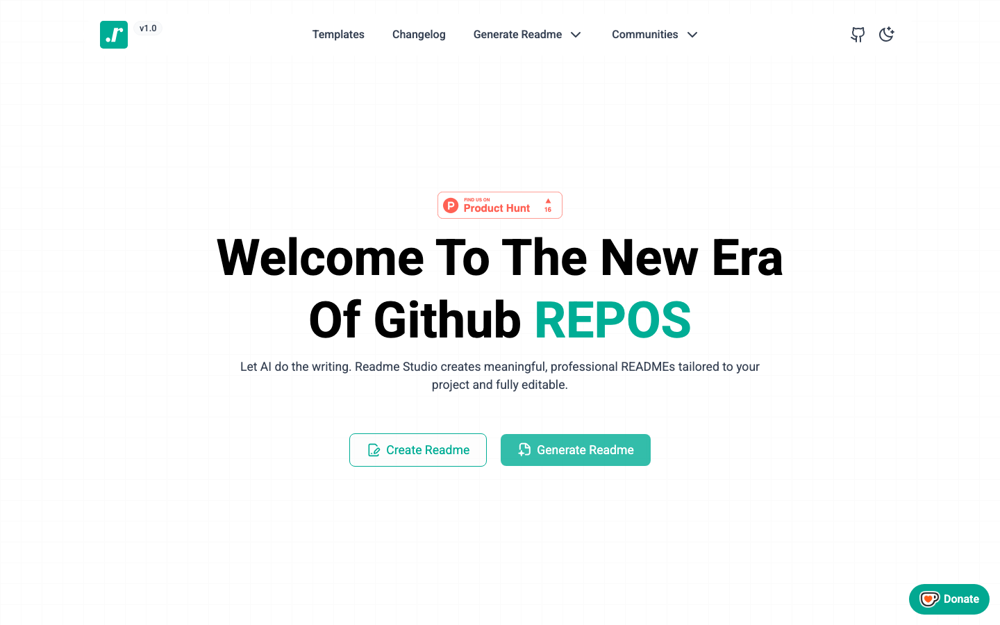 Readme Studio website